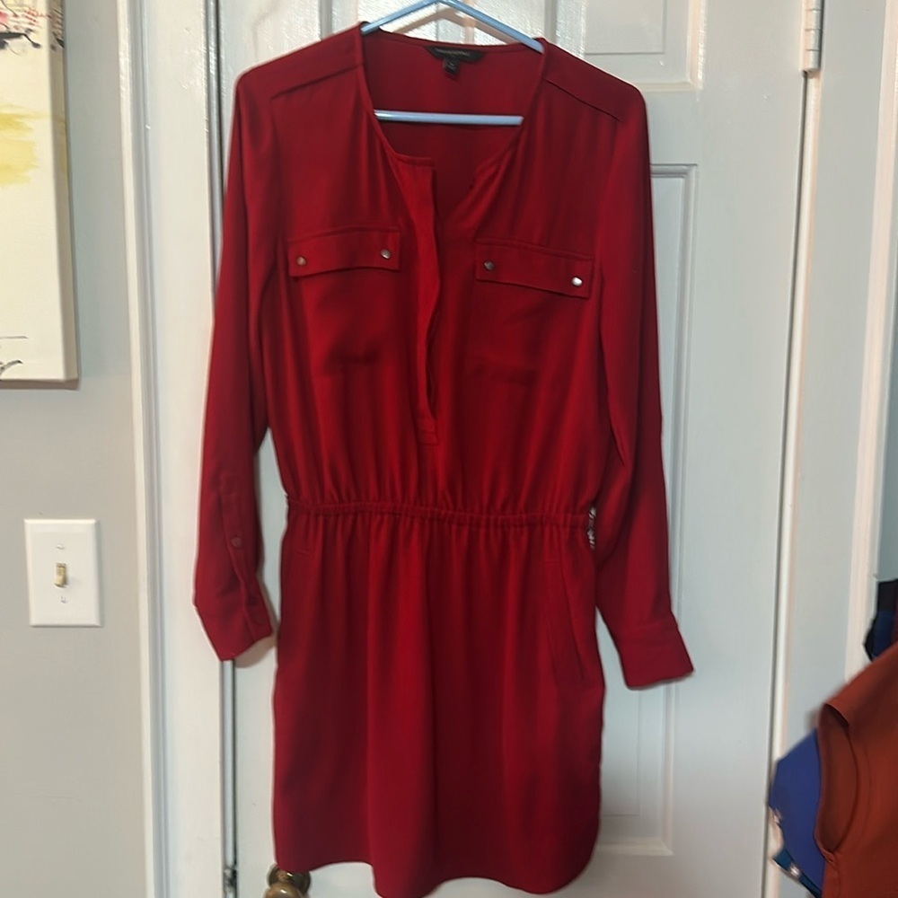 Banana republic red utility style mini dress size 6